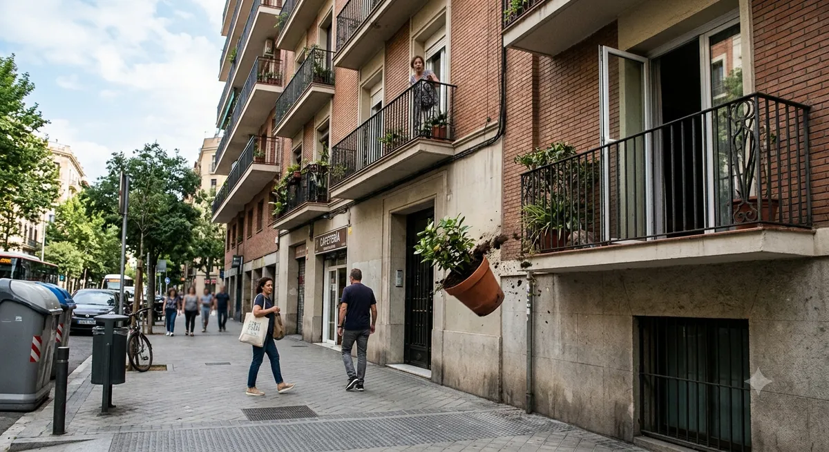 Cuando una maceta cae desde un balcón: ¿quién responde por los daños?